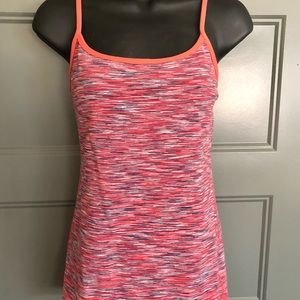 Lululemon built in bra coral & blue marled tank top size 10 in perfect condition